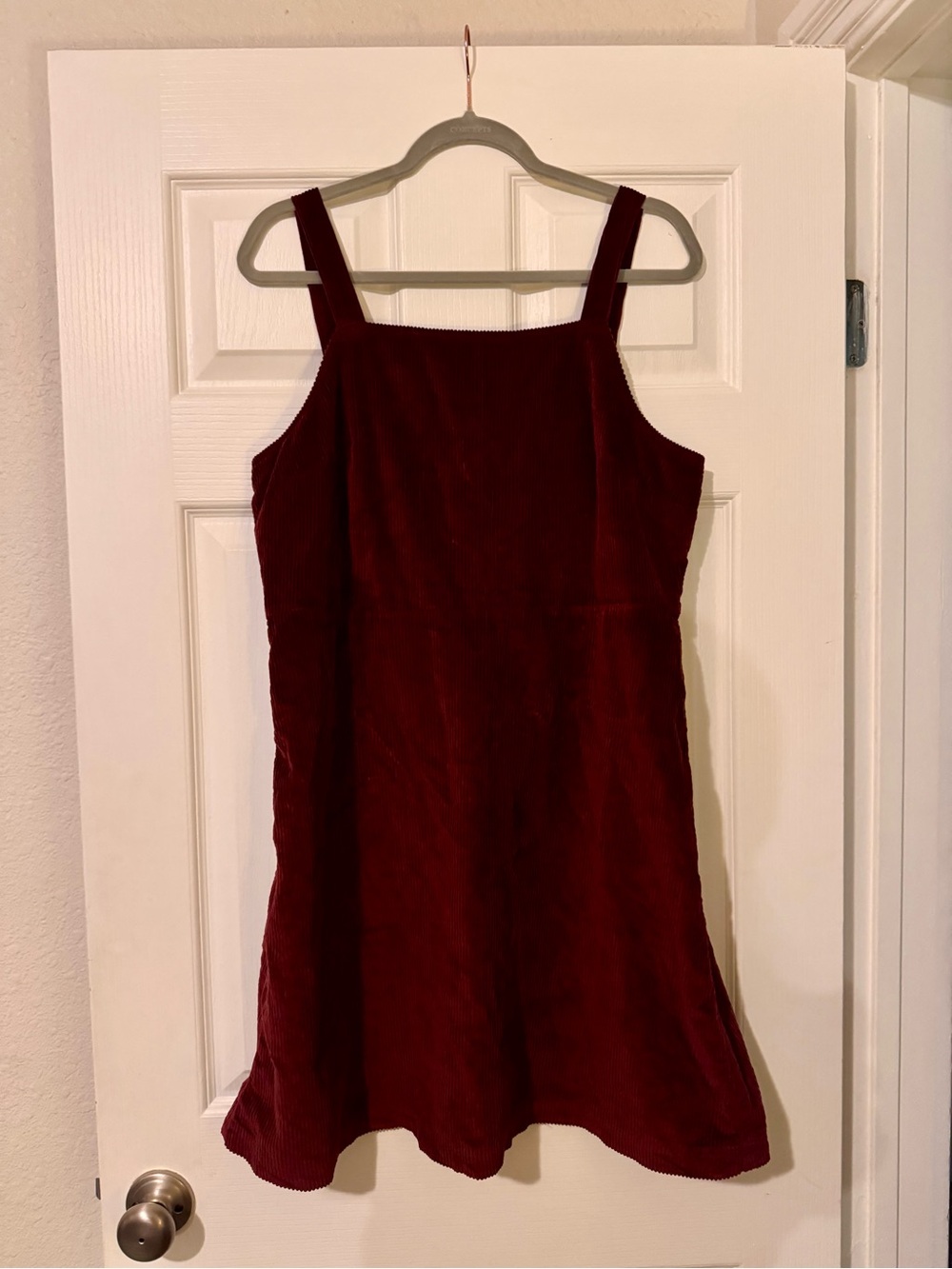 American Eagle Outfitters Burgundy Corduroy Square-Neck Mini Dress-New with tags